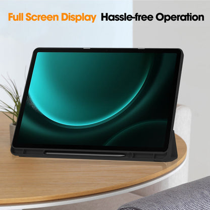 Husa de protectie pentru tableta Techsuit Flex Trifold compatibila cu Samsung Galaxy Tab S9 FE Plus, negru, TPU