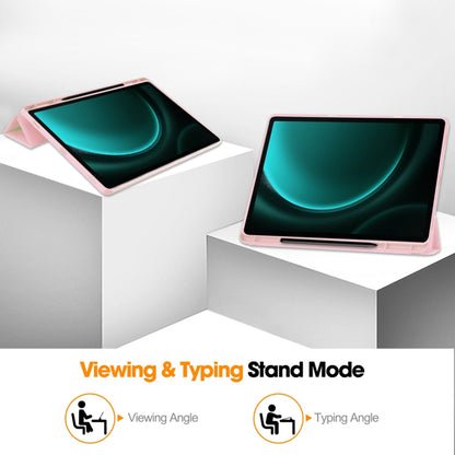 Husa de protectie pentru tableta Techsuit Flex Trifold compatibila cu Samsung Galaxy Tab S9 FE Plus, roz, TPU
