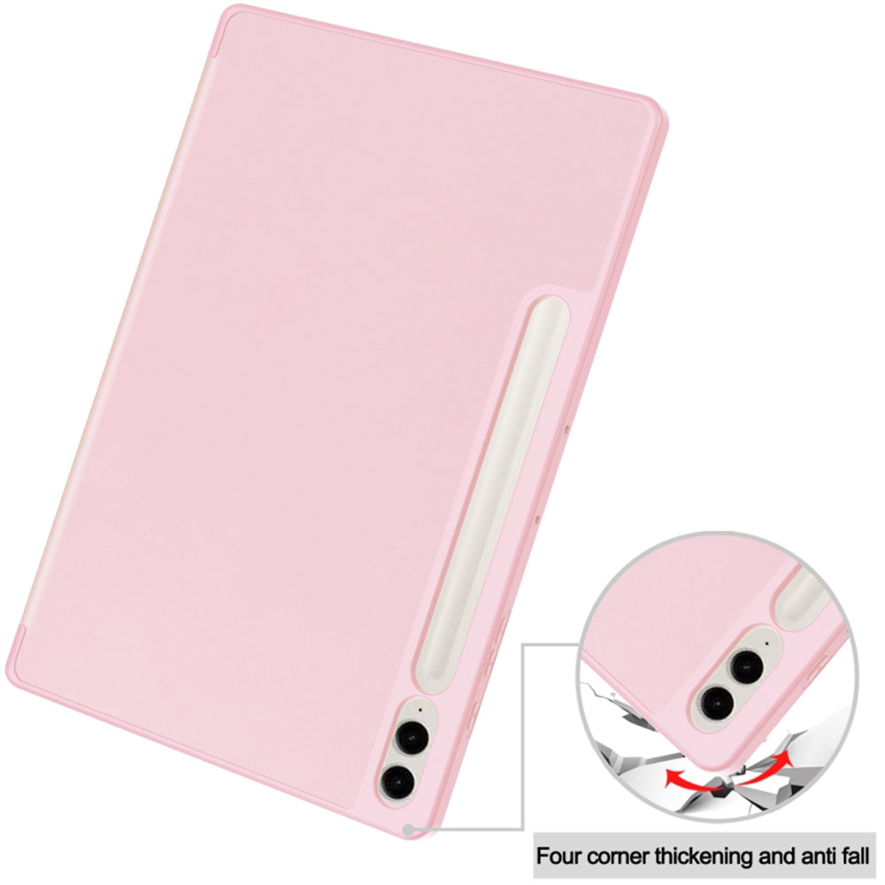 Husa de protectie pentru tableta Techsuit Flex Trifold compatibila cu Samsung Galaxy Tab S9 FE Plus, roz, TPU