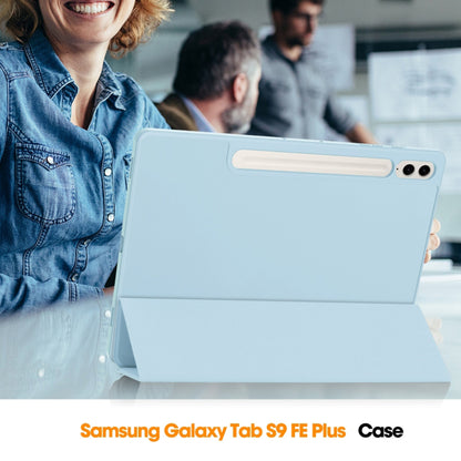 Husa de protectie pentru tableta Techsuit Flex Trifold compatibila cu Samsung Galaxy Tab S9 FE Plus, bleu, TPU