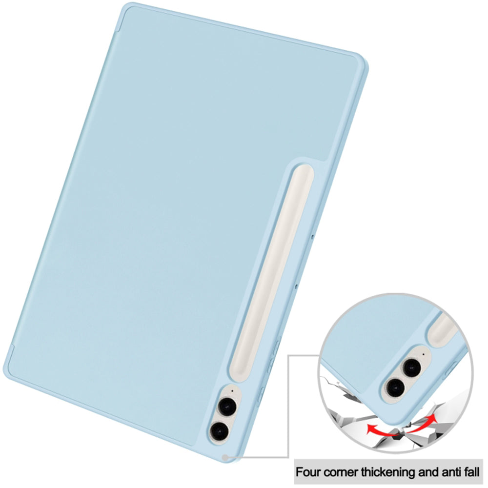 Husa de protectie pentru tableta Techsuit Flex Trifold compatibila cu Samsung Galaxy Tab S9 FE Plus, bleu, TPU
