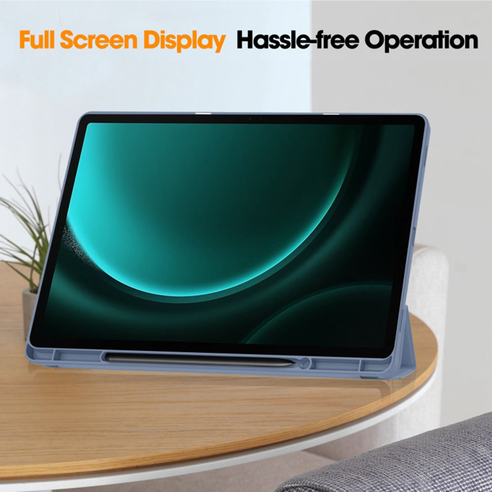 Husa de protectie pentru tableta Techsuit Flex Trifold compatibila cu Samsung Galaxy Tab S9 FE Plus, mov, TPU