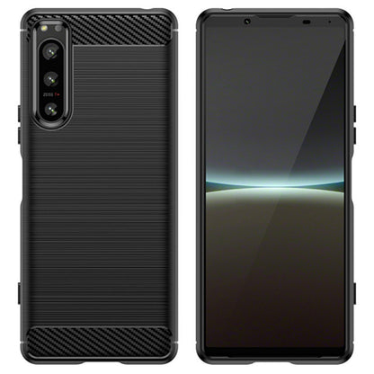 Husa de protectie Techsuit Carbon Siliconecompatibila cu Sony Xperia 5 IV , acoperire spate, negru
