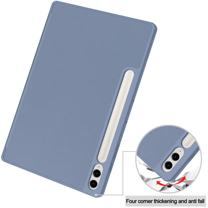 Husa de protectie pentru tableta Techsuit Flex Trifold compatibila cu Samsung Galaxy Tab S9 FE Plus, bleumarin, TPU