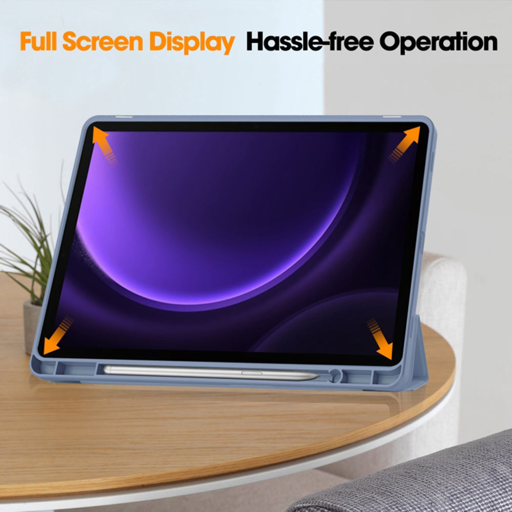 Husa de protectie pentru tableta Techsuit Flex Trifold compatibila cu Samsung Galaxy Tab S9 FE, gri, TPU