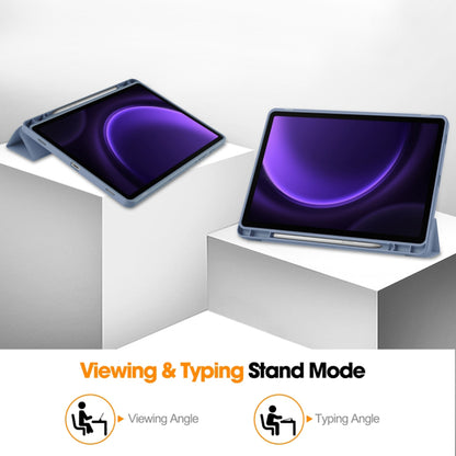 Husa de protectie pentru tableta Techsuit Flex Trifold compatibila cu Samsung Galaxy Tab S9 FE, gri, TPU