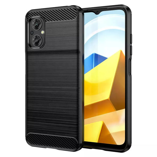 Husa de protectie Techsuit Carbon Siliconecompatibila cu Xiaomi Poco M5 , acoperire spate, negru