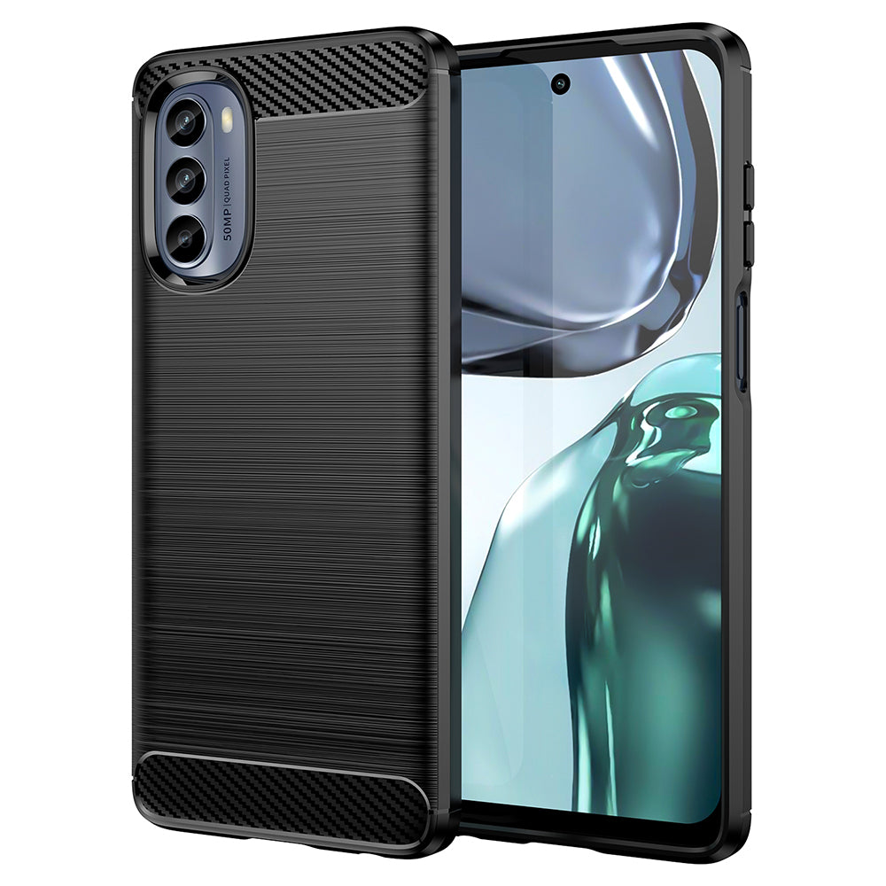 Husa de protectie Techsuit Carbon Siliconecompatibila cu Motorola Moto G62 , acoperire spate, negru
