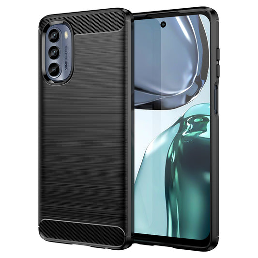 Husa de protectie Techsuit Carbon Siliconecompatibila cu Motorola Moto G62 , acoperire spate, negru