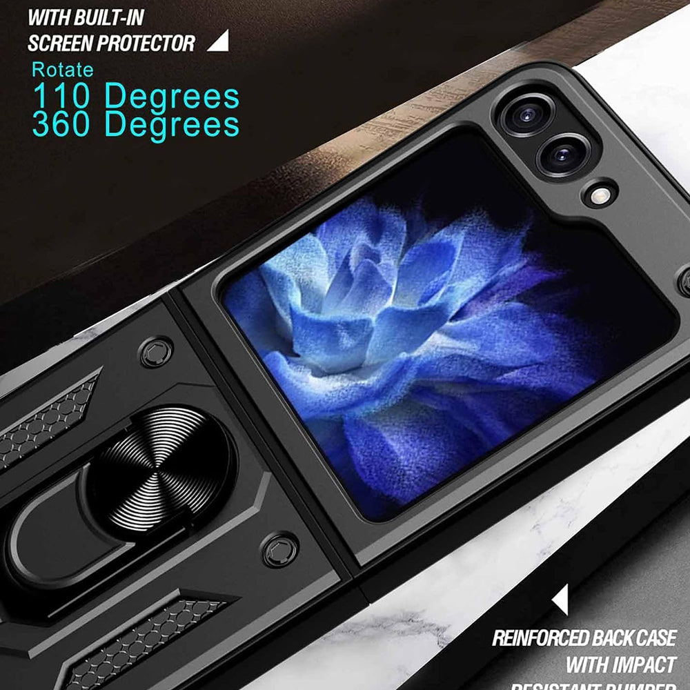 Husa de protectie Techsuit CamShield Series compatibila cu Samsung Galaxy Z Flip5, acoperire spate, albastru