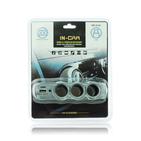 Incarcator Auto 3&1 USB + Cablu ML0704