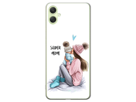 Husa Silicon HQCover compatibila cu Samsung Galaxy A05, model Super Mom, rezistenta la socuri si zgarieturi, SP1M00030