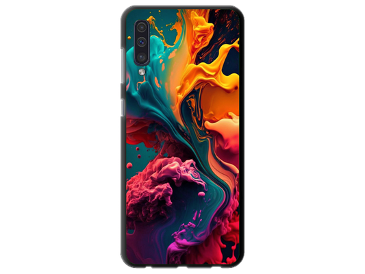Husa Silicon HQCover compatibila cu Samsung Galaxy A50, model Explozie de culori v1, rezistenta la socuri si zgarieturi, SP1M00029