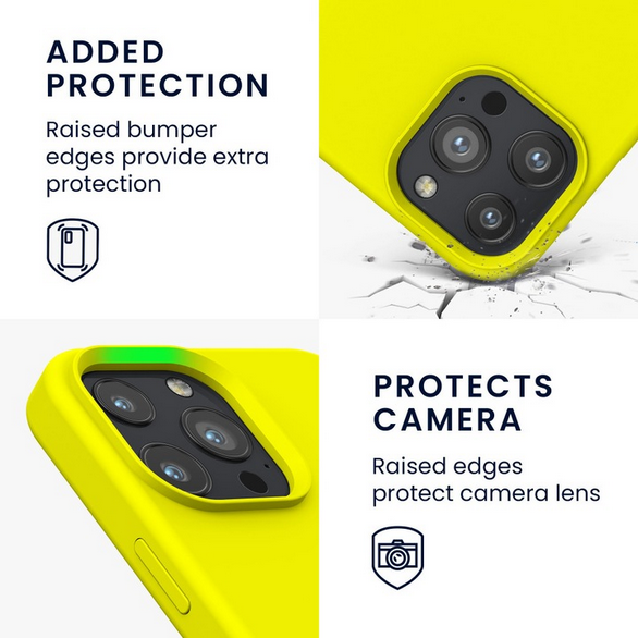 Set Husa Silicon + Folie din silicon Privacy compatibila cu Apple iPhone 12 Mini, galbena, protectie 360