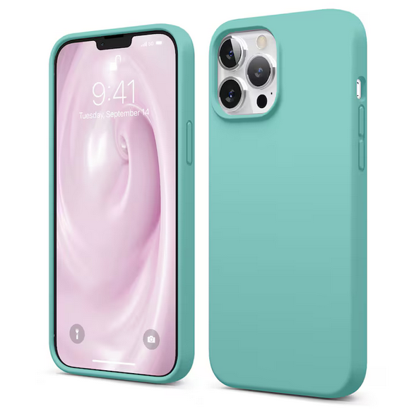 Husa de protectie Silicon compatibila cu Apple iPhone 11 Pro Max, menta, rezistenta la socuri, tip carcasa, interior microfibra