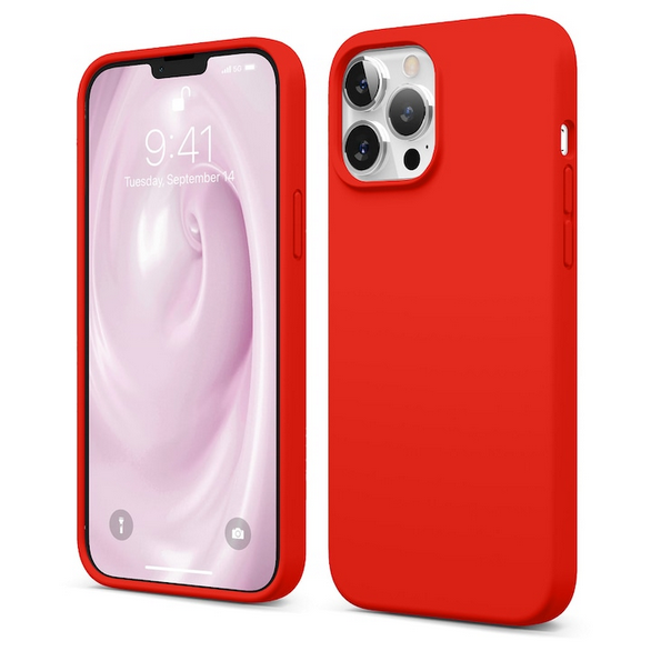 Husa de protectie Silicon compatibila cu Apple iPhone 11 Pro Max, rosie, rezistenta la socuri, tip carcasa, interior microfibra