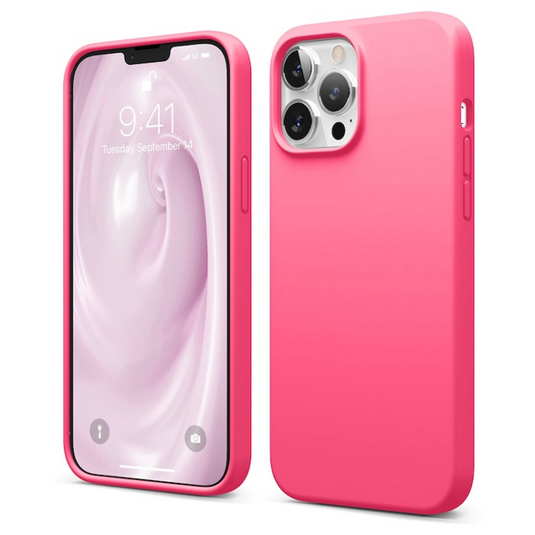 Husa de protectie Silicon compatibila cu Apple iPhone 11 Pro Max, roz neon, rezistenta la socuri, tip carcasa, interior microfibra