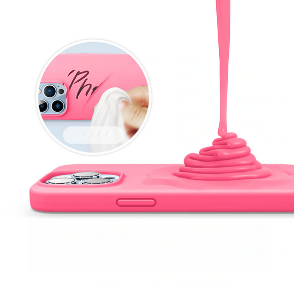 Set Husa Silicon plus Folie din silicon Case Friendly compatibila cu Samsung Galaxy A71 5G, roz neon, protectie 360