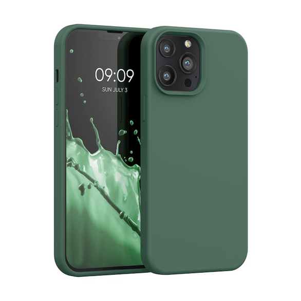 Husa de protectie Silicon compatibila cu Apple iPhone 11 Pro Max, verde inchis, rezistenta la socuri, tip carcasa, interior microfibra