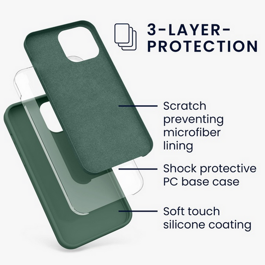 Set Husa Silicon plus Folie din silicon Case Friendly compatibila cu OPPO Reno5 Lite, verde inchis, protectie 360