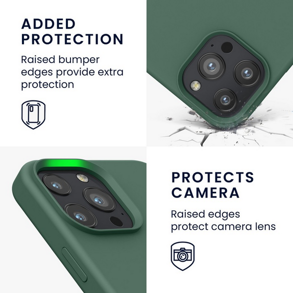 Set Husa Silicon plus Folie din sticla Transparenta compatibila cu Honor 200 Lite, verde inchis, protectie 360
