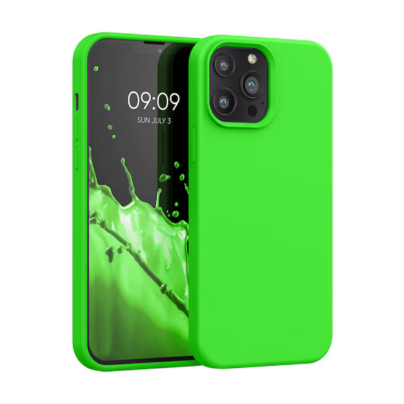 Husa de protectie Silicon compatibila cu Apple iPhone 11 Pro Max, verde neon, rezistenta la socuri, tip carcasa, interior microfibra