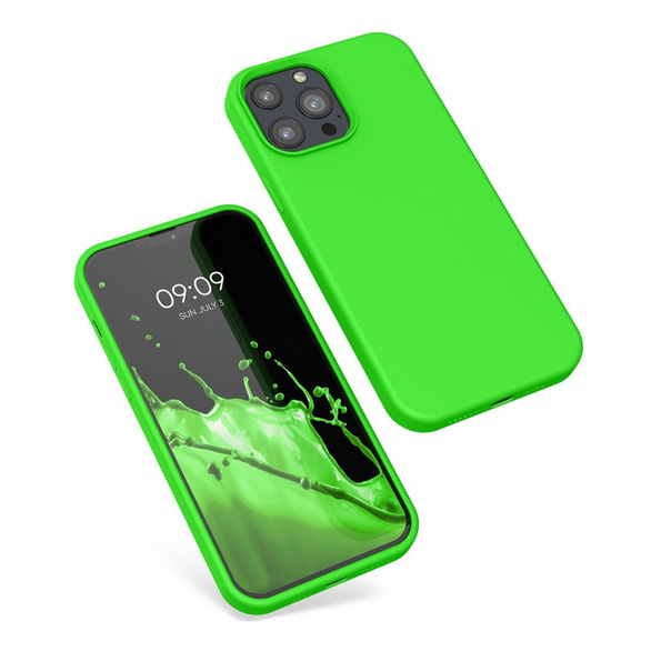 Husa de protectie Silicon compatibila cu Apple iPhone 11 Pro Max, verde neon, rezistenta la socuri, tip carcasa, interior microfibra