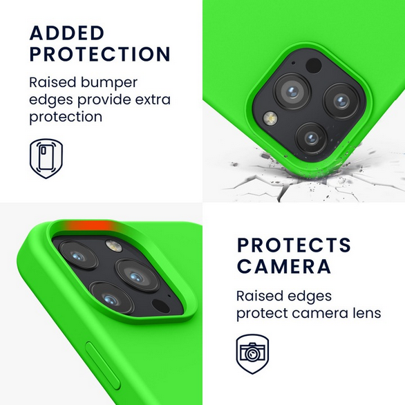 Husa de protectie Silicon compatibila cu Samsung Galaxy S24 Ultra, verde neon, rezistenta la socuri, tip carcasa, interior microfibra