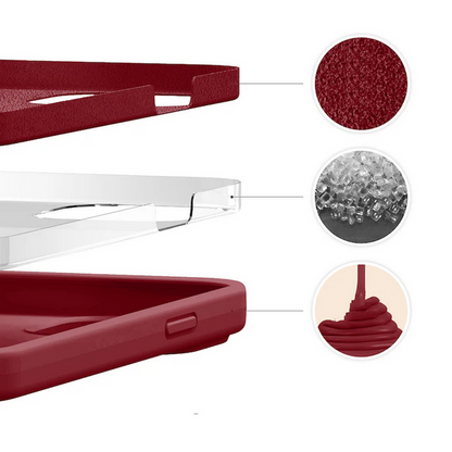 Set Husa Silicon + Folie din silicon Case Friendly compatibila cu Apple iPhone 13, visinie, protectie 360