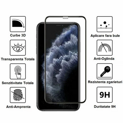 Folie de sticla transparenta Premium ATX compatibila cu Motorola Moto G54, rezistenta la socuri, rezistenta la zgarieturi, acoperire ecran