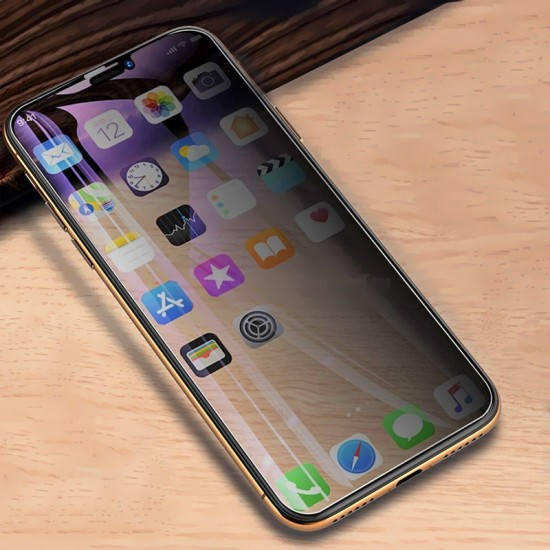 Folie de sticla privacy ATX compatibila cu Apple iPhone 11 Pro Max, functie privacy, rezistenta la socuri, acoperire ecran