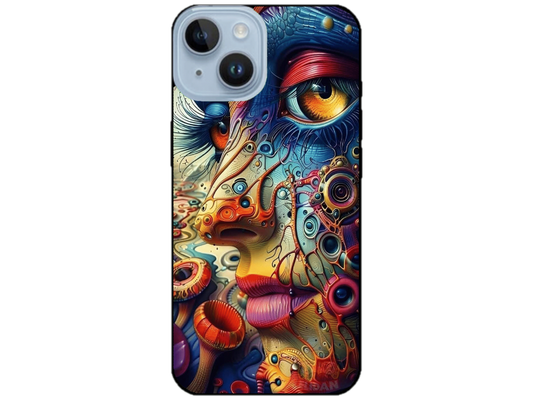 Skin Abstract Face, compatibil cu Apple iPhone 15, M0045