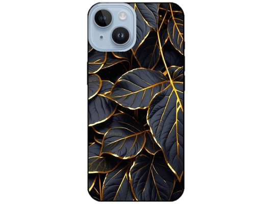 Skin Black Leaves, compatibil cu Apple iPhone 15, M0200