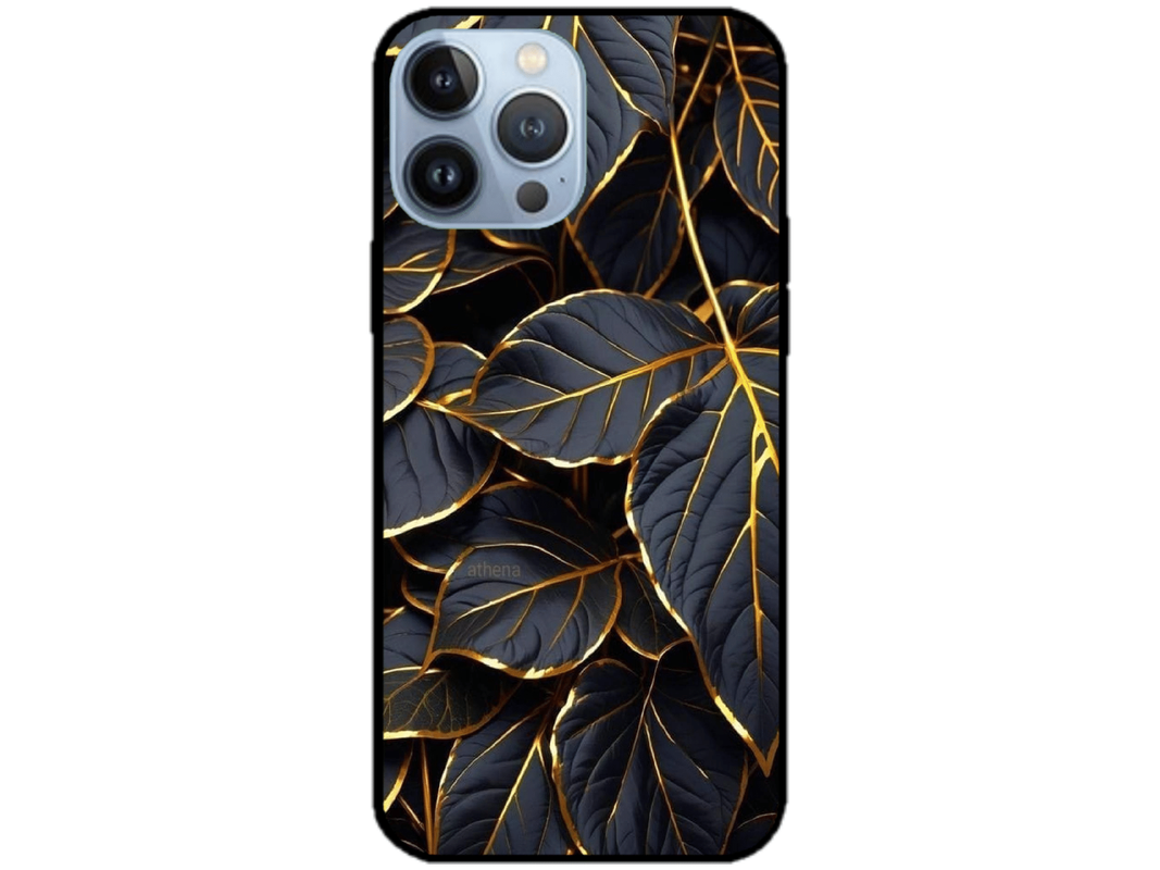 Skin Black Leaves, compatibil cu Apple iPhone 14 Pro, M0200