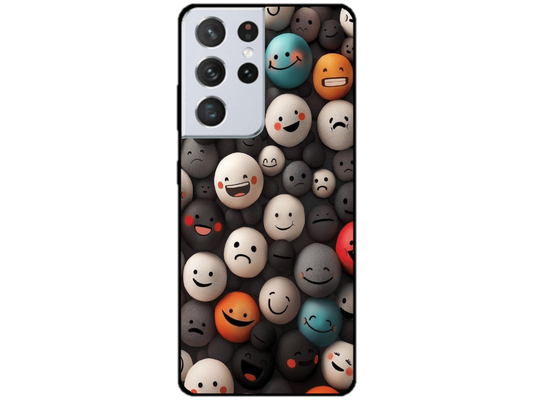 Skin Smiley Faces, compatibil cu Samsung Galaxy S21 Ultra 5G, M0025