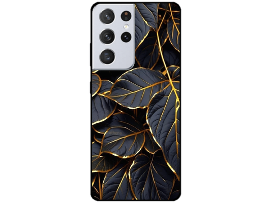 Skin Black Leaves, compatibil cu Samsung Galaxy S21 Ultra 5G, M0200