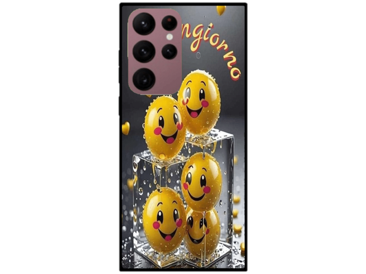 Skin Smiley Ice, compatibil cu Samsung Galaxy S22 Ultra 5G, M0001