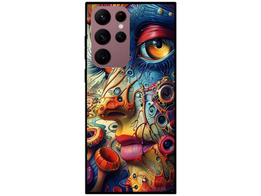 Skin Abstract Face, compatibil cu Samsung Galaxy S22 Ultra 5G, M0045
