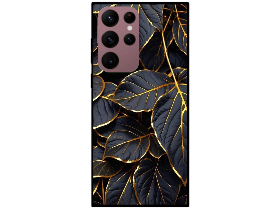 Skin Black Leaves, compatibil cu Samsung Galaxy S22 Ultra 5G, M0200