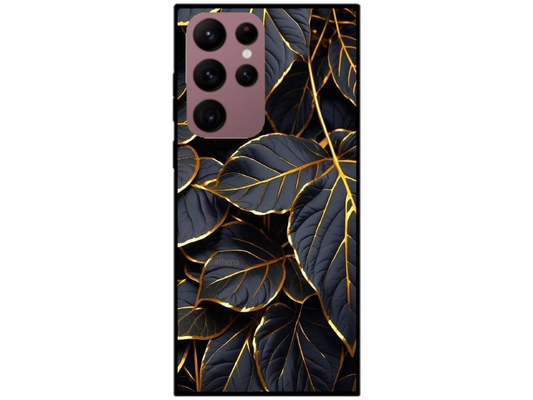 Skin Black Leaves, compatibil cu Samsung Galaxy S22 Ultra 5G, M0200