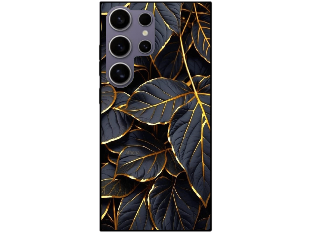 Skin Black Leaves, compatibil cu Samsung Galaxy S23 Ultra, M0200