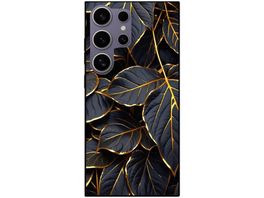 Skin Black Leaves, compatibil cu Samsung Galaxy S23 Ultra, M0200