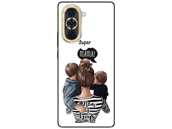 Husa Silicon HQCover compatibila cu Huawei Nova 10, model Super Mom of Boys, rezistenta la socuri si zgarieturi, SP1M00031