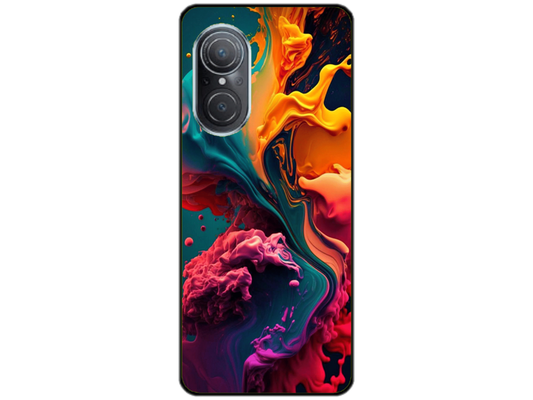Husa Silicon HQCover compatibila cu Huawei Nova 9 SE, model Explozie de culori v1, rezistenta la socuri si zgarieturi, SP1M00029