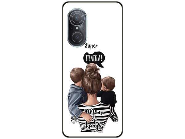 Husa Silicon HQCover compatibila cu Huawei Nova 9 SE, model Super Mom of Boys, rezistenta la socuri si zgarieturi, SP1M00031