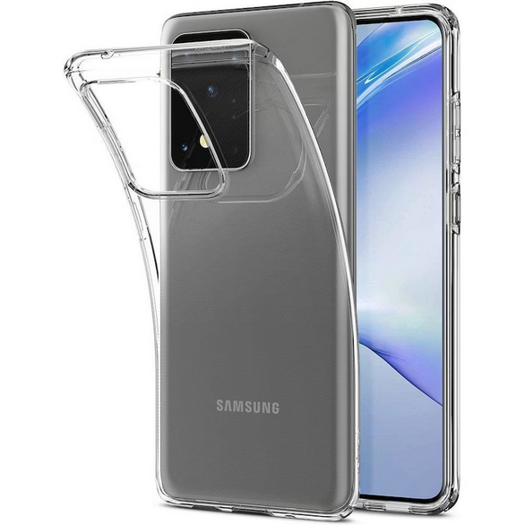 Husa de protectie Transparenta compatibila cu Samsung Galaxy S20 Ultra, rezistenta la socuri, silicon, tip carcasa