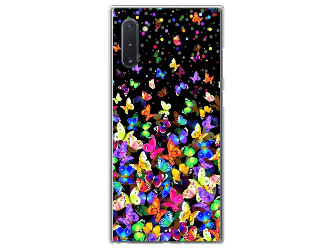 Husa Silicon HQCover compatibila cu Samsung Galaxy Note 10, model Fluturi, rezistenta la socuri si zgarieturi, SP1M00023