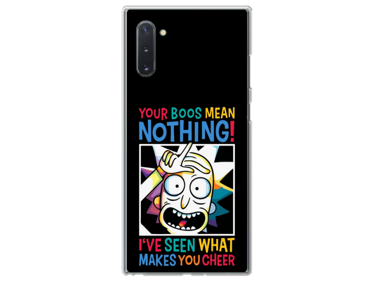 Husa Silicon HQCover compatibila cu Samsung Galaxy Note 10, model Rick and Morty, rezistenta la socuri si zgarieturi, SP1M00048