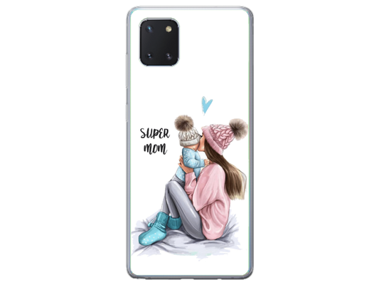 Husa Silicon HQCover compatibila cu Samsung Galaxy Note 10 Lite, model Super Mom, rezistenta la socuri si zgarieturi, SP1M00030