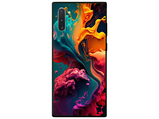 Husa Silicon HQCover compatibila cu Samsung Galaxy Note 10 Plus 5G, model Explozie de culori v1, rezistenta la socuri si zgarieturi, SP1M00029